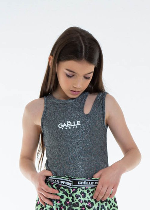 GIRL’S TOP WITH LUREX INSERT