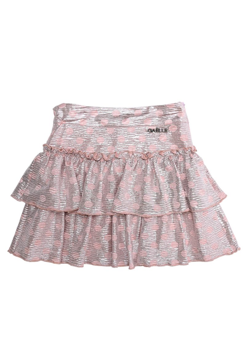 BABY GIRL MINISKIRT WITH POLKA DOTS LAMINATED EFFECT