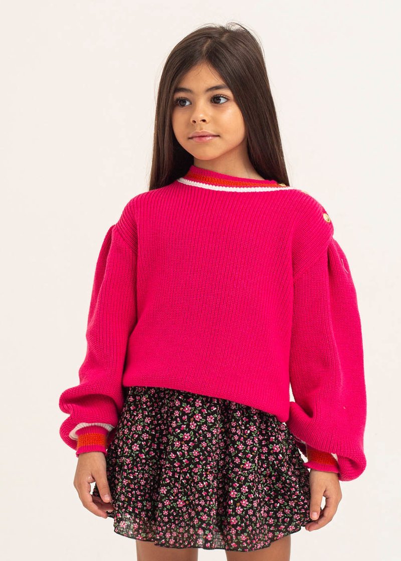 GIRL SWEATER WITH PUFF SLEEVES