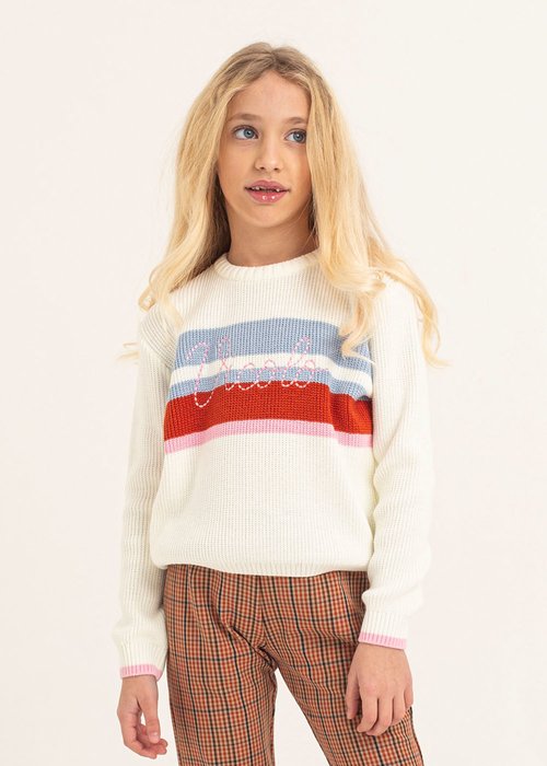 GIRL SWEATER WITH EMBROIDERED LOGO