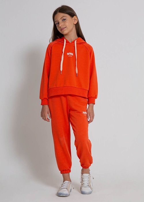 GIRL COTTON SWEATPANTS WITH PRINTED LOGO