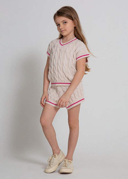 GIRL CASHMERE TEXTURED SHORTS
