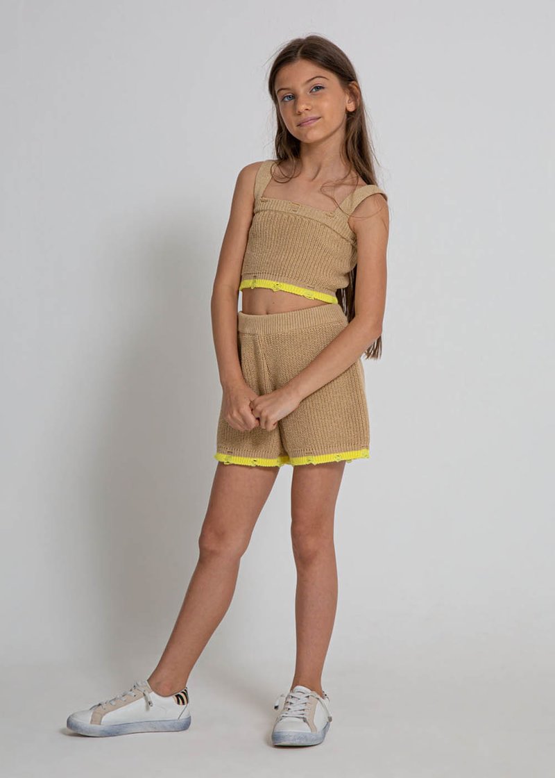 CASHMERE TEXTURED GIRL’S SHORTS