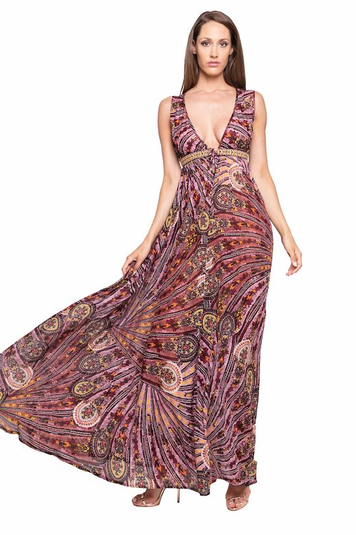 LONG DRESS EMPIRE EMBROIDERY THREAD