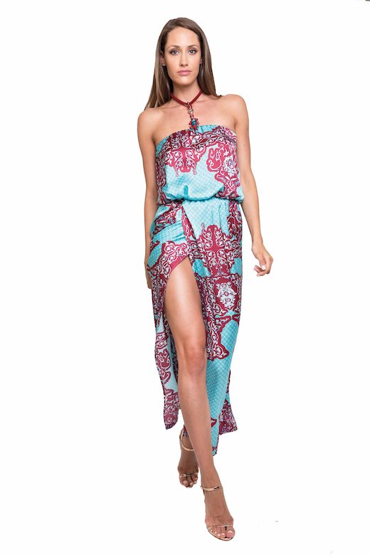 LONG TOP DRESS - India Turchese