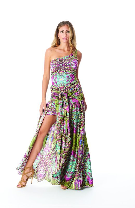 Cheap Long Purple One Sholder Dress