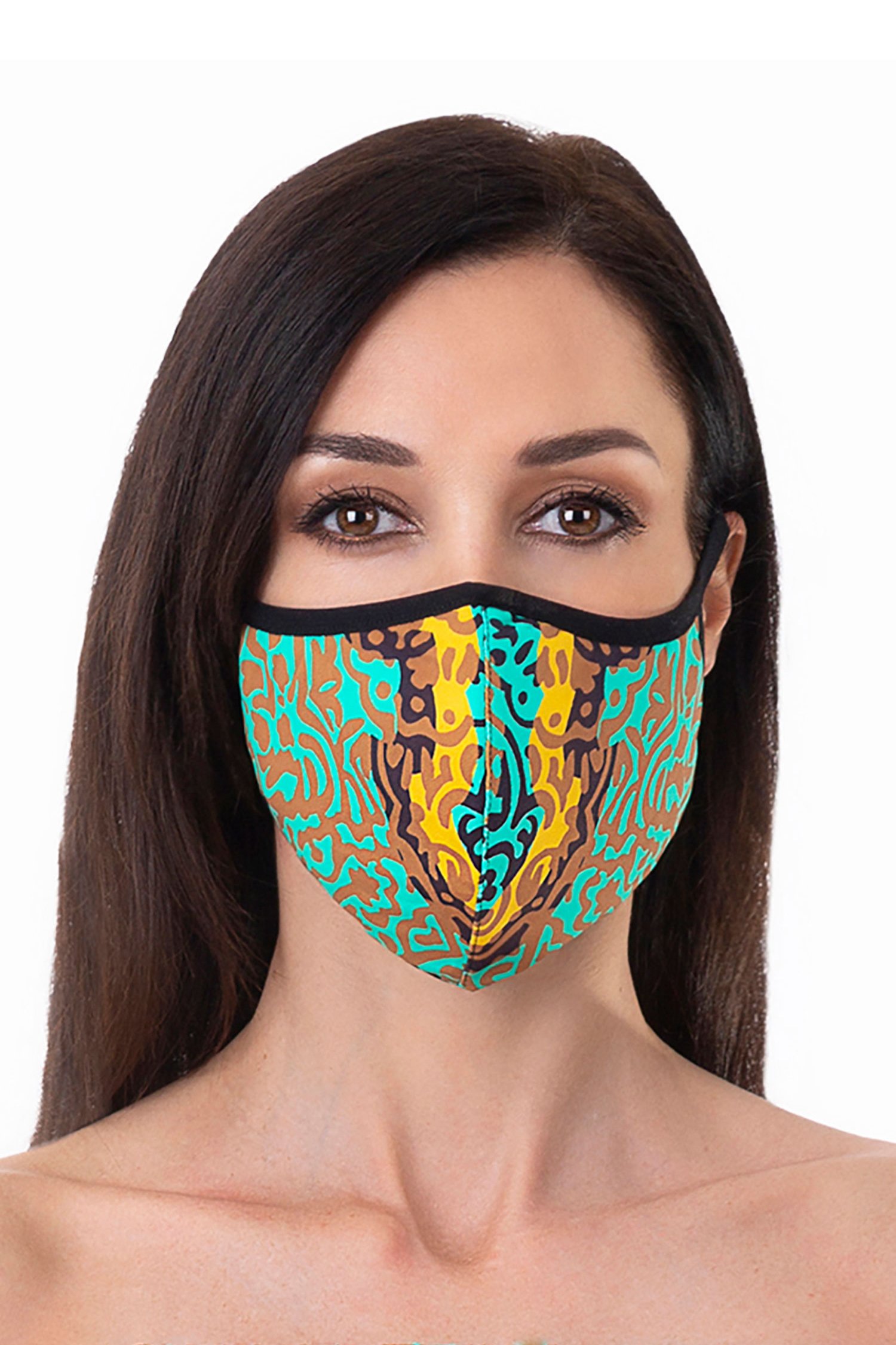 Masque de protection en tissu - India Pop Marrone