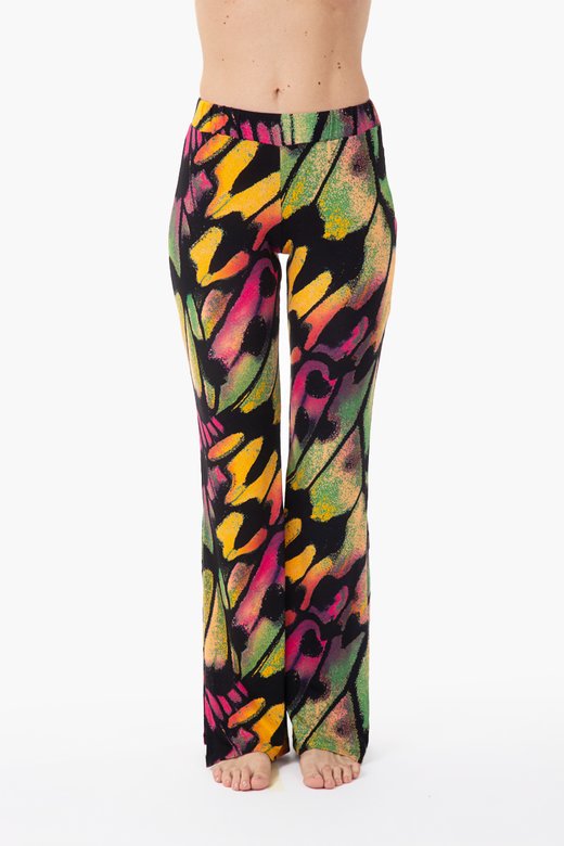 JERSEY PRINTED PANT WITH SIDE SLITS