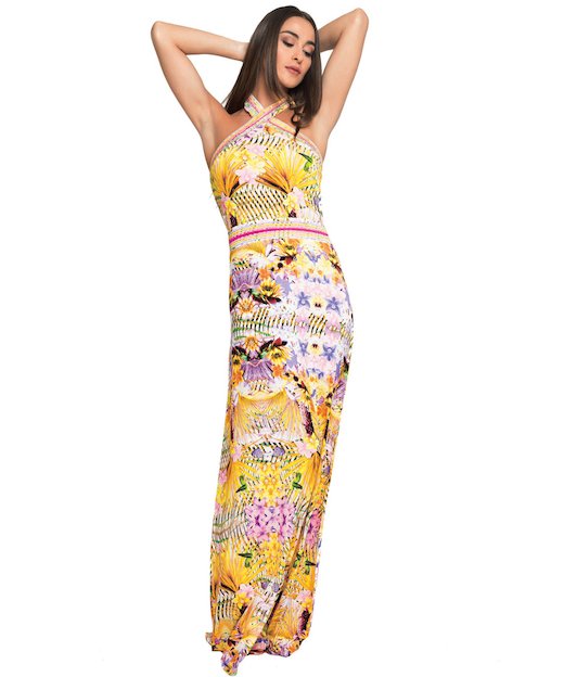 ZANZIBAR DRESS LONG DRESS RHINESTONES 3705 - Zanzibar Rosa