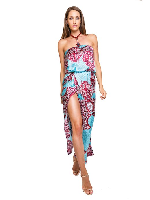 LONG TOP DRESS - India Turchese