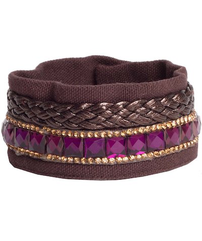 bracciale pietre viola e trecce - Mixi