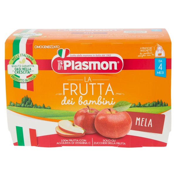 Plasmon la Frutta dei bambini Mela Omogeneizzato 4 x 100 g