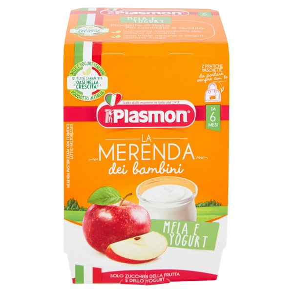 Plasmon la Merenda dei bambini Mela e Yogurt 2 x 120 g