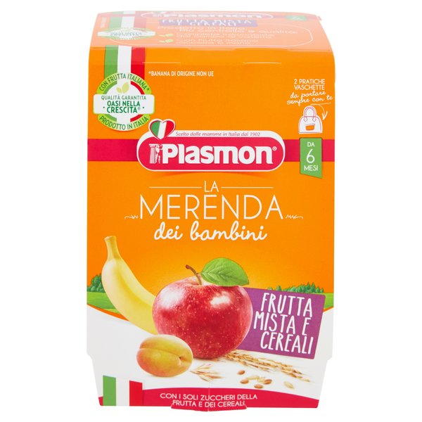 Plasmon la Merenda dei bambini Frutta Mista e Cereali 2 x 120 g