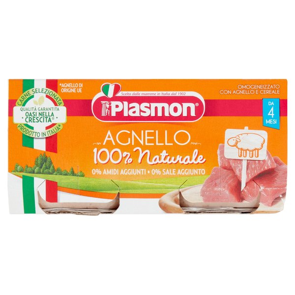 Plasmon Omogeneizzato Carne Agnello e cereale 2 x 80 g