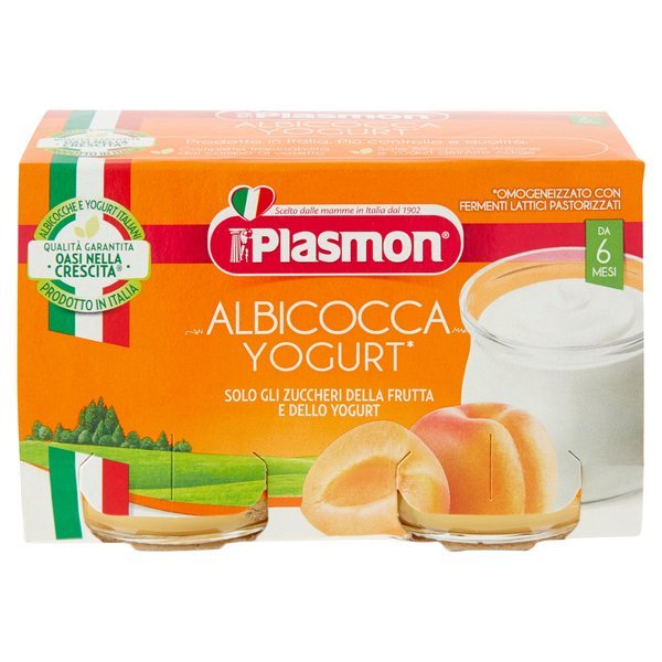 Plasmon Albicocca Yogurt* Omogeneizzato con Fermenti Lattici Pastorizzati 2 x 120 g