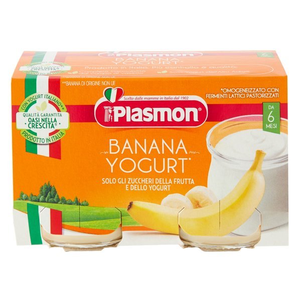 Plasmon Banana Yogurt* Omogeneizzato con Fermenti Lattici Pastorizzati 2 x 120 g
