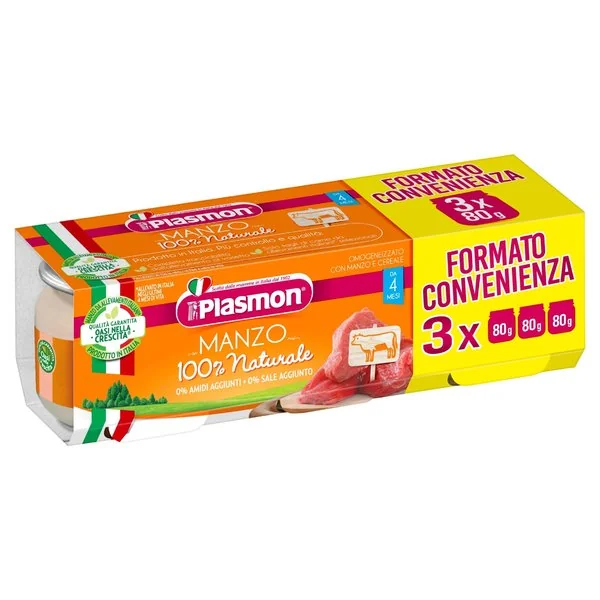 Plasmon Omogeneizzato Carne Manzo e cereale 2x120g