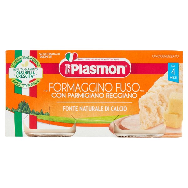Plasmon Formaggino Fuso e Parmigiano Reggiano Omogeneizzato 2 x 80 g