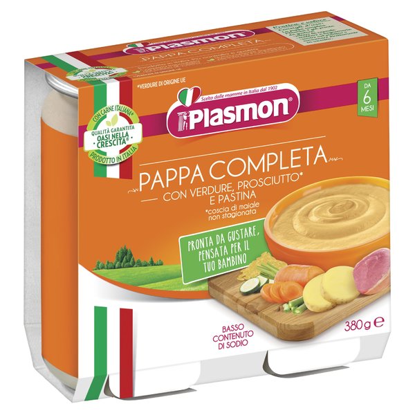 Plasmon La Pappa completa verdure, prosciutto* e pastina 2 x 190 g