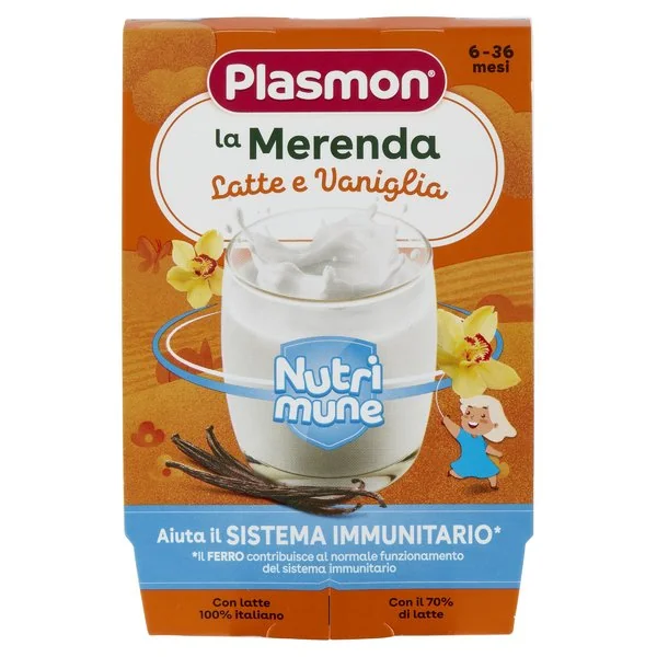 Plasmon la Merenda Nutri-Mune Latte e Vaniglia 2x120g