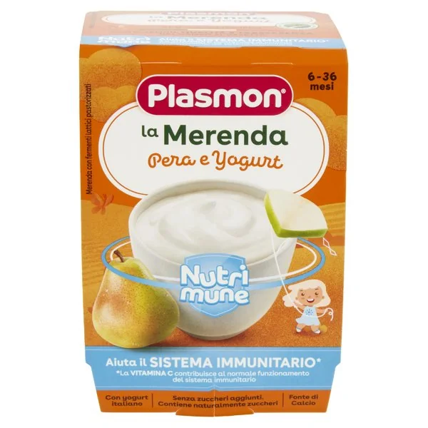 Plasmon la Merenda dei bambini Pera e Yogurt 2 x 120 g