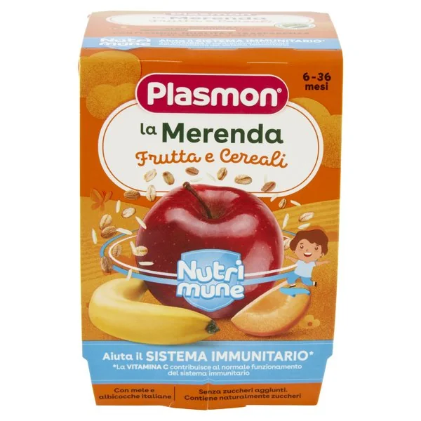 Plasmon la Merenda dei bambini Frutta Mista e Cereali 2 x 120 g
