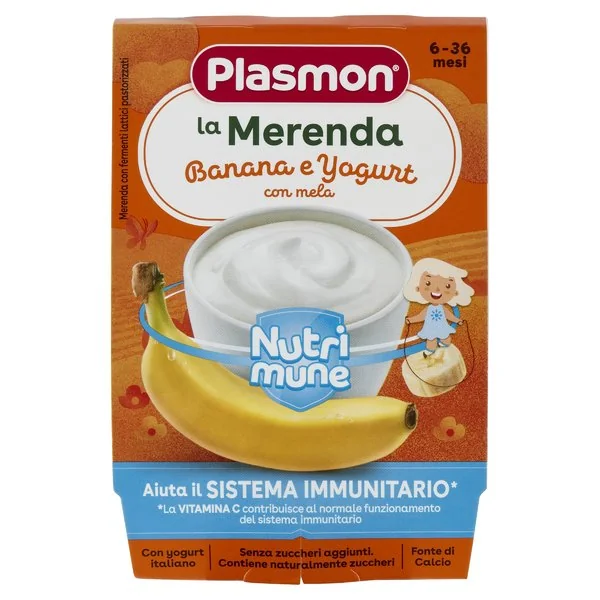 Plasmon la Merenda Nutri-Mune Banana e Yogurt 2x120g