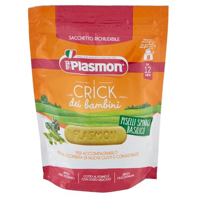 Plasmon Snack i Crick Piselli Spinaci Basilico 100 g