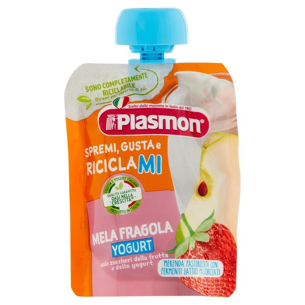 Plasmon Spremi Gusta e Riciclami Mela Fragola Yogurt 85 g