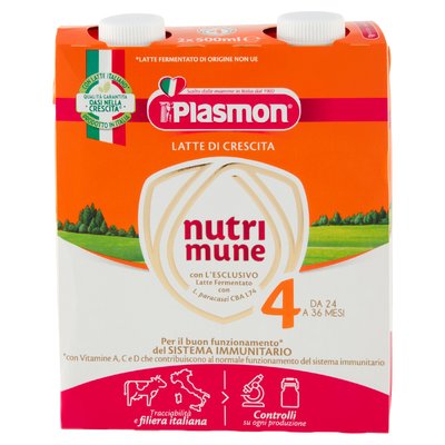 Plasmon Latte di Crescita nutri mune 4 2 x 500 ml