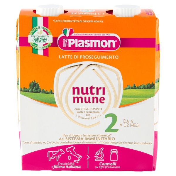 Plasmon Latte di Proseguimento nutri mune 2 2 x 500 ml