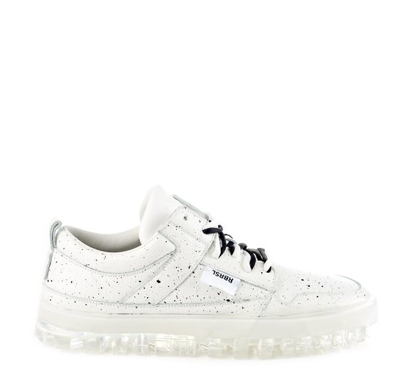 Men's BOLD low-top white shoes with drip effect and crystal-effect sole