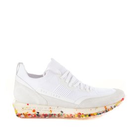 Men's SNK-100M trainers in white technical knit fabric with multicolour sole