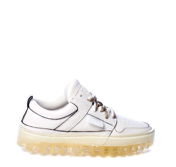 Women's BOLD low-top white leather trainers