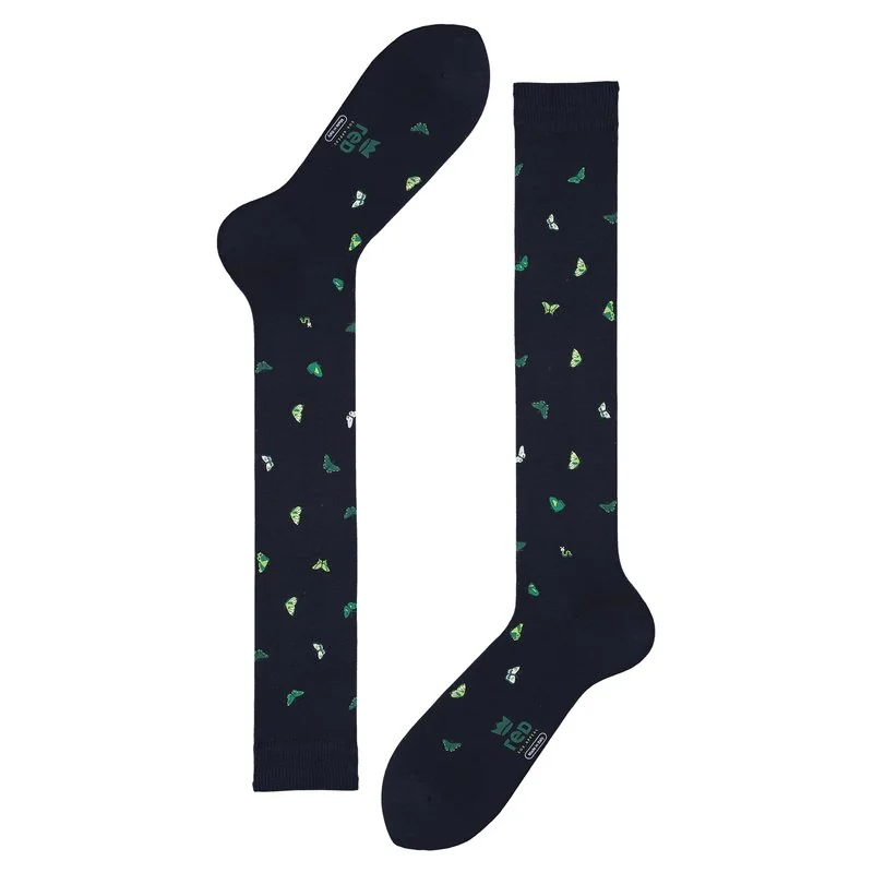 Long socks butterflies print - Dark Blue-Green