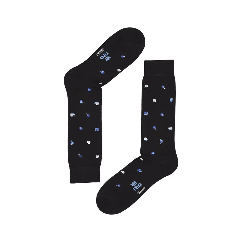 Crew socks snails print - Black-Light Blue