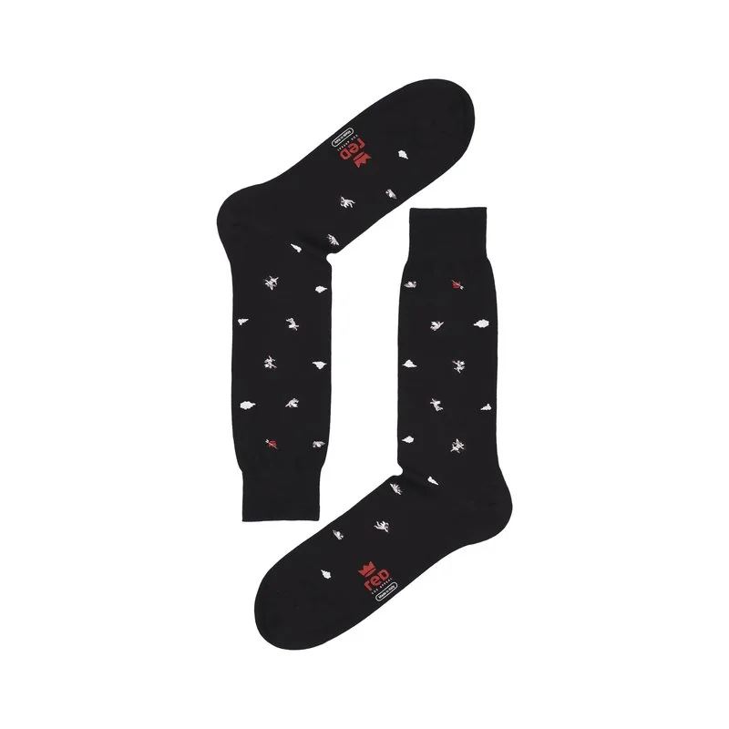 Men's Crew socks Angels print - Black