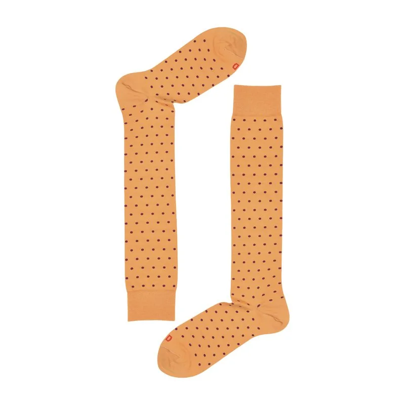 Wool polka dot long socks - Amber-Violet