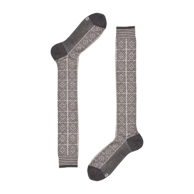 Men's Geometric jacquard long socks - Iron