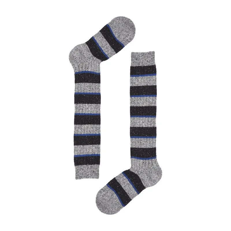 Men's Long socks Buttoned fabric stripe