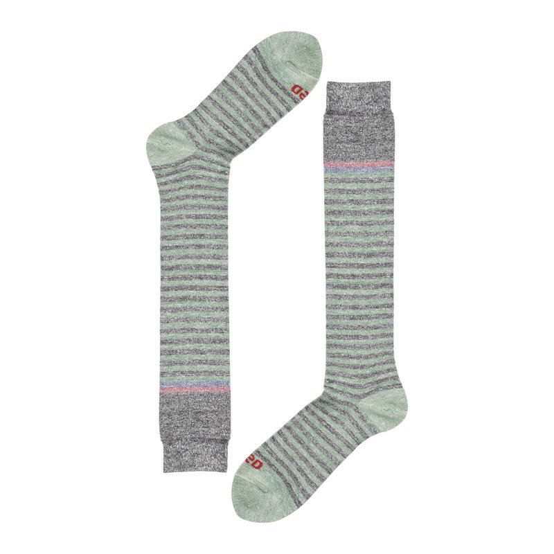 Linen striped long socks