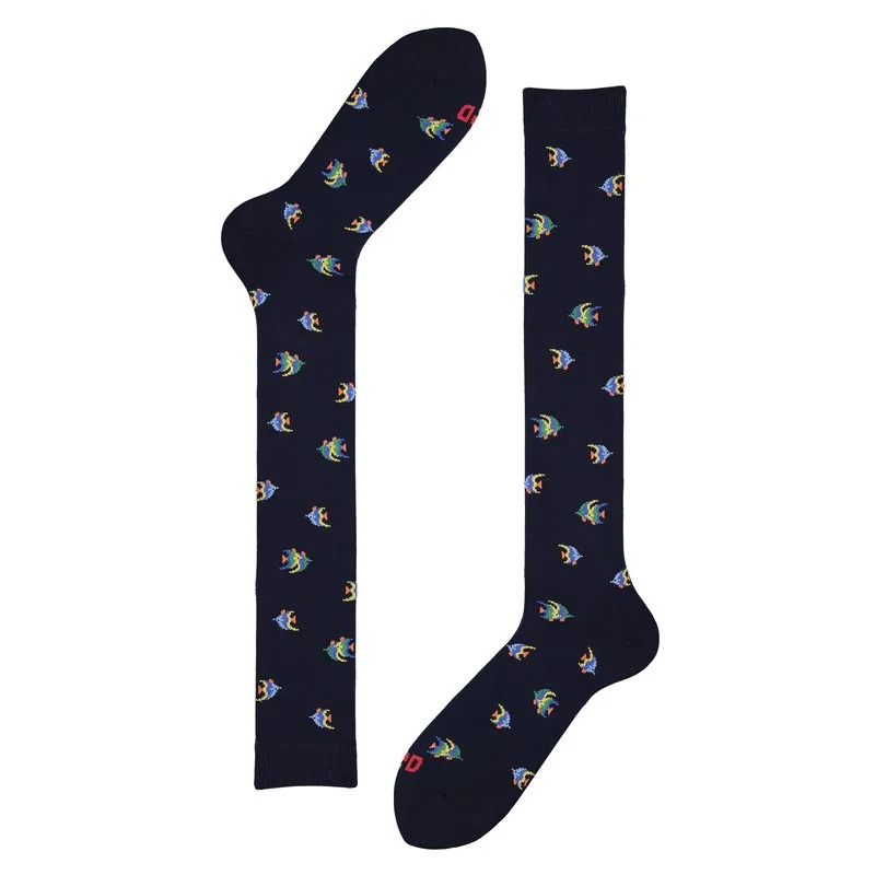 Long socks tropical fishes pattern