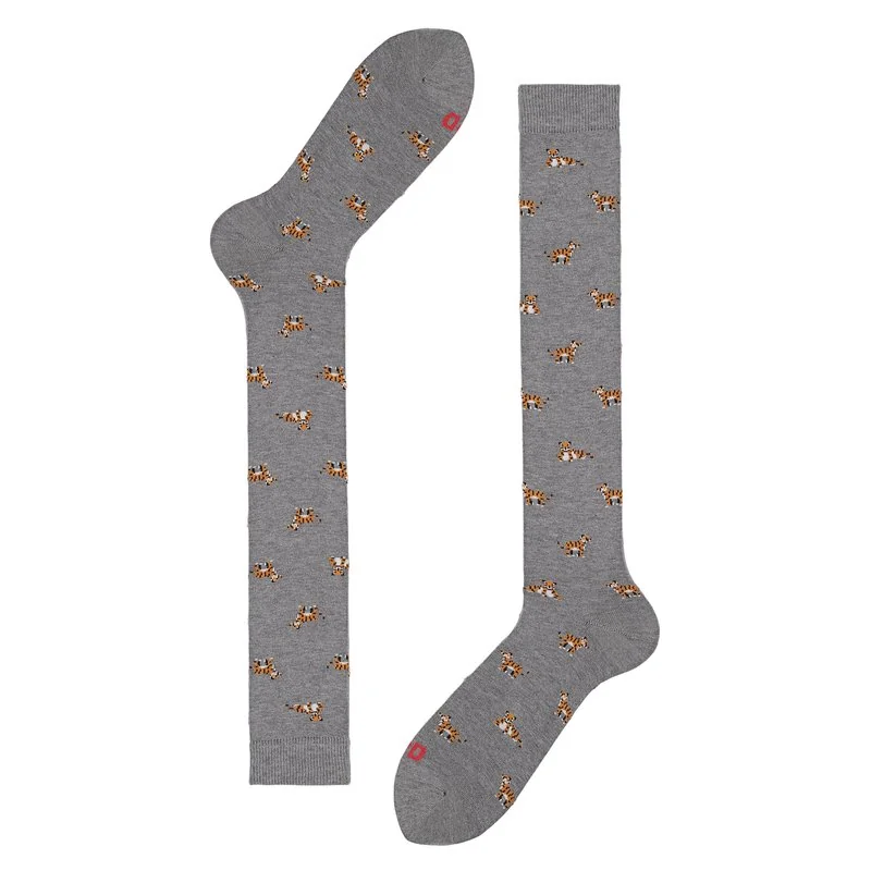 Long socks tiger pattern - Gray