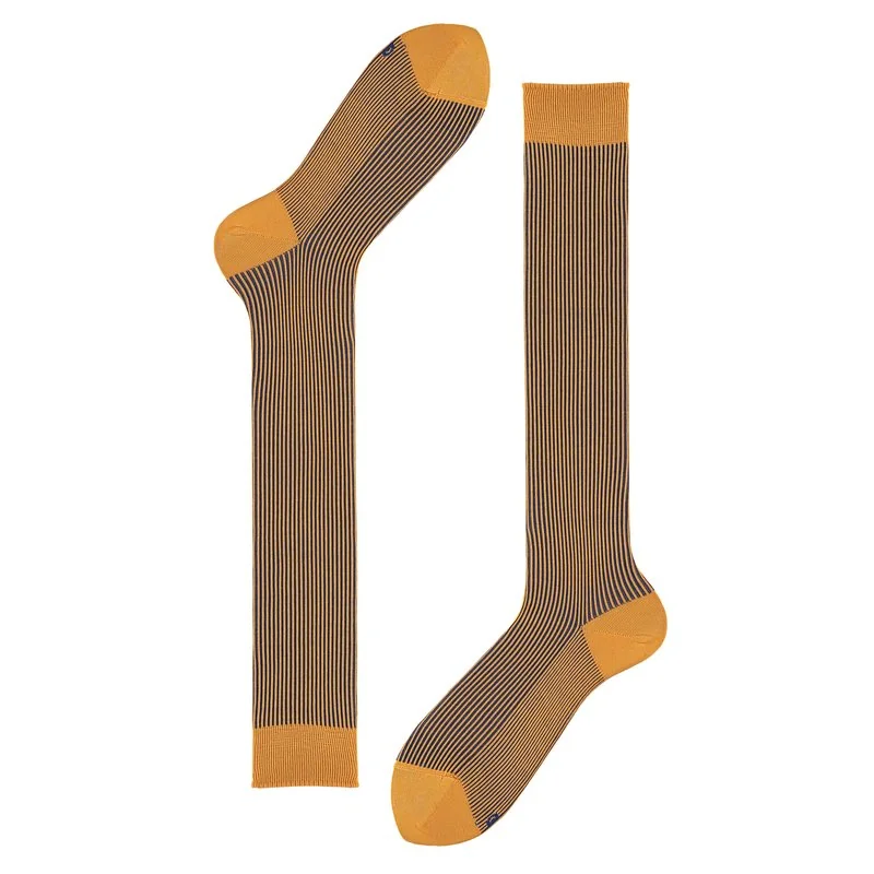 2/2 Ribbed long socks - Ambra / Genziana