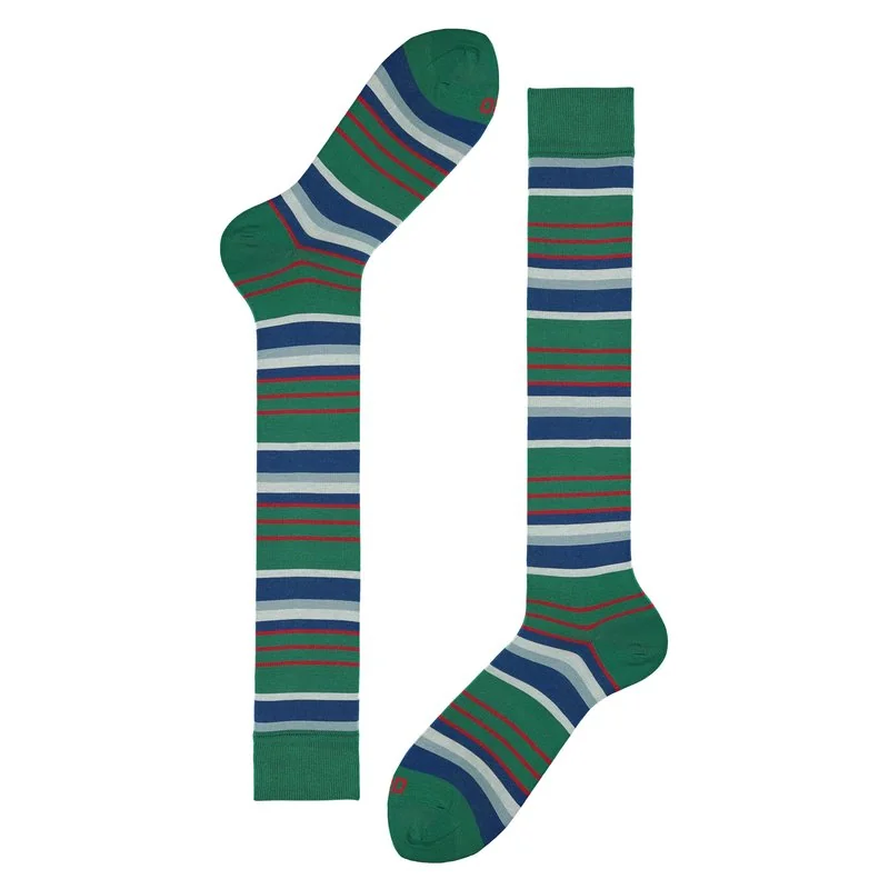 Multicolor striped long socks in extralight cotton