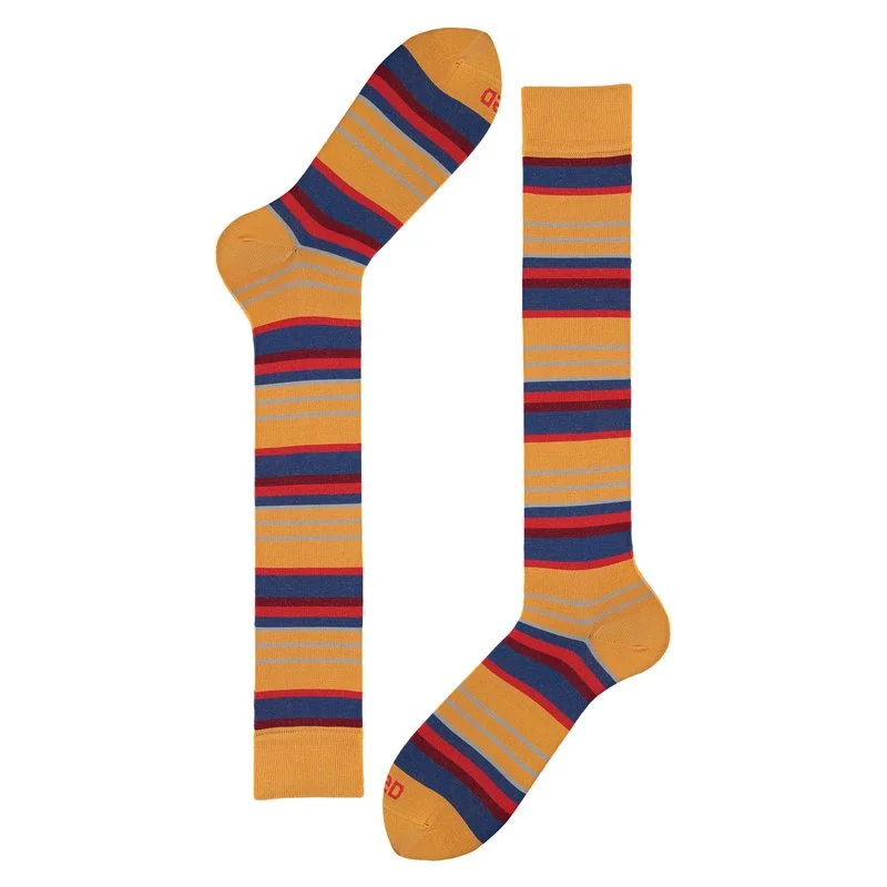 Multicolor striped long socks in extralight cotton - Amber