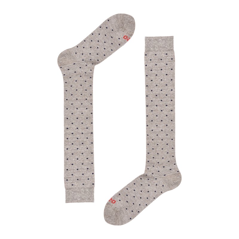 Linen polka dot long socks