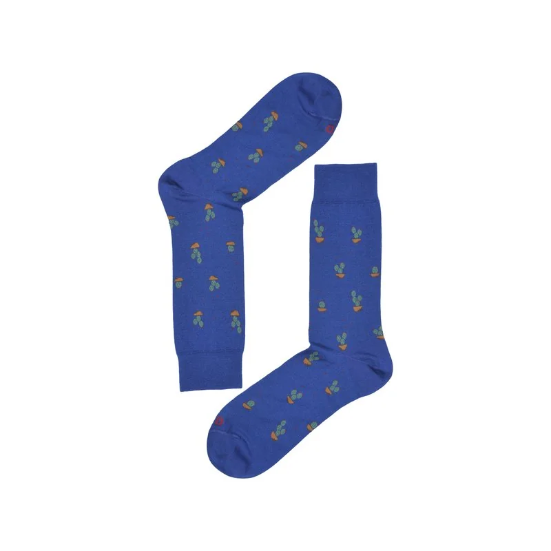 Men crew socks with prickly pear pattern