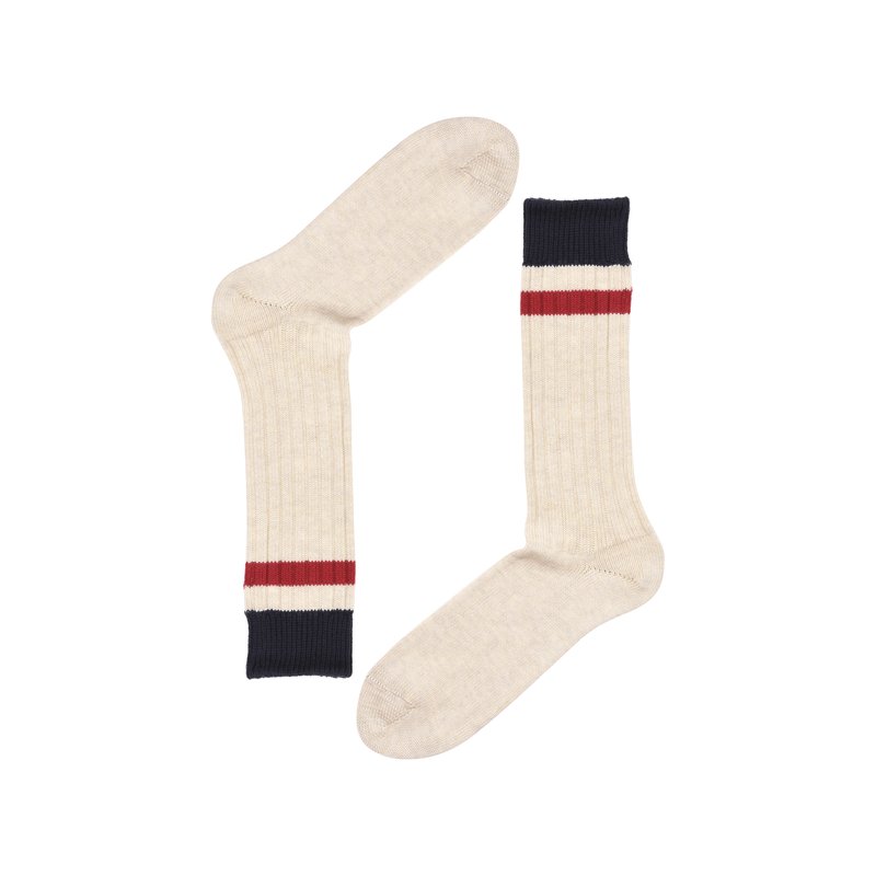 Organic cotton sporty crew socks - Beige